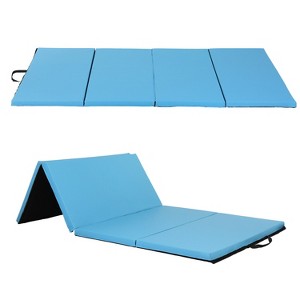 FDW Yoga Arts Mat Gymnastics Mat Wrestling Mat Tumbling Mat Gym Mat Folding Gymnastic Mat Thick PU Leather Exercise Mat for Tumbling Stretching - 1 of 4