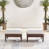Capella 2pk Outdoor Wicker Ottomans - Cream/Brown - Crosley - 3 of 4