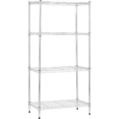 4-Shelf Steel Wire Storage Rack, Adjustable, Sturdy, Easy Assembly, 13.4 D x 23.2 W x 48 H in