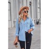 Coolmee Women's Denim Shirts Button Down Shirt Business Casual Tops - 4 of 4