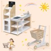 Costway Grocery Store Playset Pretend Play Supermarket Shopping Set with Shopping Cart - 3 of 4