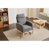 Okak Modern Rocking Accent Chair Armchair with Side Pocket and Upholstered Comfy High Backrest Glider Chair for Bedroom Lounge Nursery - 2 of 4