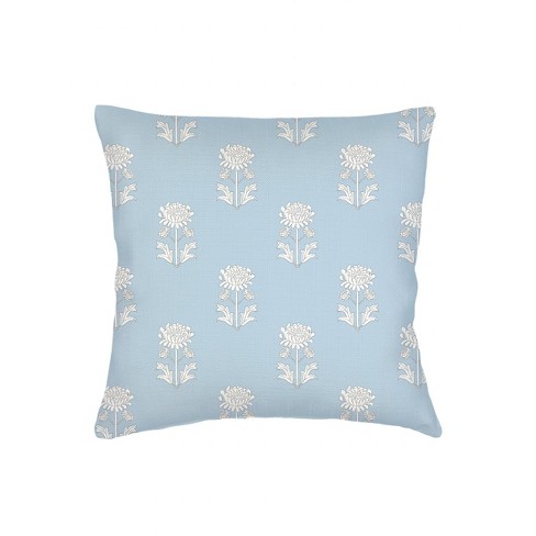 Blue Block Print Linen Euro Pillow 26x26 - image 1 of 1