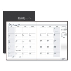 Recycled Ruled 14-Month Planner with Leatherette Cover, 11 x 8.5, Black Cover, 14-Month: Dec 2025 to Jan 2027 - 1 of 4