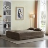 TiramisuBest Modern Floor Sofa,Convertible Plush Corduroy Sleeper Bed with 2 Pillows, Pink - 2 of 4