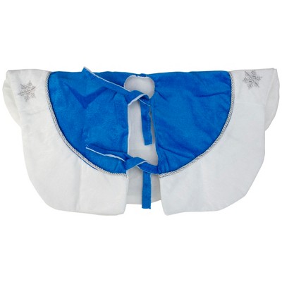 45.5" Blue and White Embroidered Christmas Tree Skirt