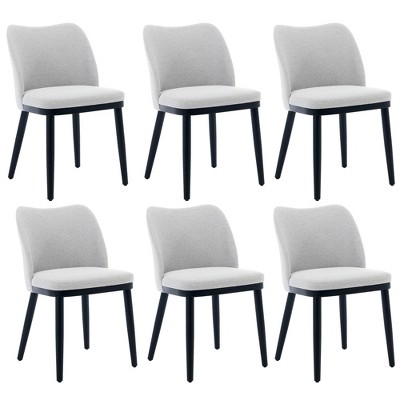Dining Chairs Set of 4: Upholstered Fabric Dining Room Side Chairs, Chair for Dining Table with Padded Seat and Wood Legs