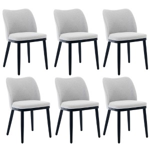 Dining Chairs Set of 4: Upholstered Fabric Dining Room Side Chairs, Chair for Dining Table with Padded Seat and Wood Legs - 1 of 4