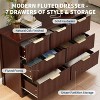 Modern Fluted Dresser for Bedroom with 7 Drawers, Wide Dresser Storage Cabinet, Furniture TV Stand w/Metal Handles, Wood Dressers for Bedroom, Walnut - 4 of 4