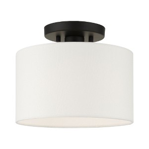 Livex Lighting Clark 1 - Light Semi-Flush Mount in  Black - 1 of 2