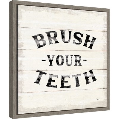 Amanti Art Shiplap Bath III by Sue Schlabach Canvas Wall Art Print Framed 16-in. x 16-in.