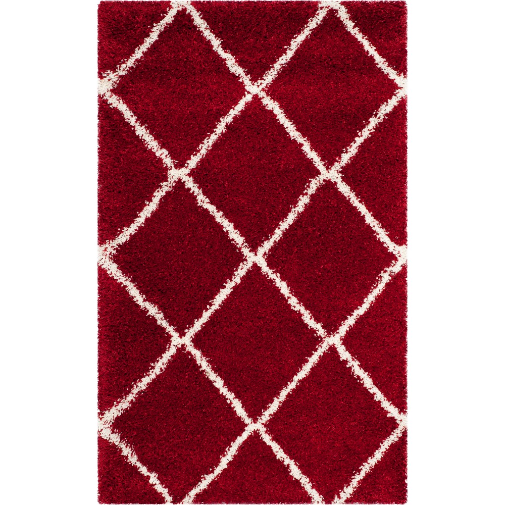 3'x5' Hudson Shag Accent Rug Red/Ivory - Safavieh