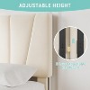 2Pcs Twin Upholstered Platform Bed with Adjustable Headboard and 2 Storage Drawers, Wood Slats Support, Beige - 4 of 4