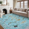 Insect Area Rug Washable Rugs, Botanical Non Slip Stain Resistant Large Carpet for Living Room Bedroom Dining Room Nursery Farmhouse Hallway Entryway - 3 of 4