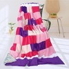 Slickblue Cozy Coral Fleece Patchwork Throw, 59x78.7 inches, 4 Color Options, Warm Blanket for Bedroom, Sofa & Travel - 2 of 3