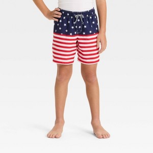 Boys' Flag Swim Trunks - Cat & Jack™ - 1 of 3