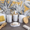 Evideco French Home Goods Sleek Cotton Pad Holder - Polyresin Bathroom Storage Container with Bamboo Lid - 4 of 4