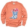 Simply Sage Market Cowboy Boots Floral Garment Dyed Long Sleeve - 2 of 4