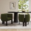Boucle Dining Chairs Set of 2, Upholstered Arm Chairs with Rubber Wood Frame, Modern Accent Chairs for Dining Room or Kitchen-Koiai - 3 of 4