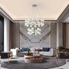 PAKOKULA Modern 36-Light Chrome Finish 2-Tier Wagon Wheel Chandelier with Clear Cystal Shades with bulbs included - 3 of 4