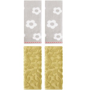 REGALWOVEN 4 Pcs Cute Floral Pattern Cotton Bathroom Soft Absorbent Hand Towel 14 x 30 Inch - 1 of 4