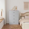 SKONYON 4 Drawer Wood Dresser Storage Cabinet Dresser for Bedroom Light Gray - 3 of 4