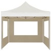 vidaXL Folding Party Tent - Professional Outdoor Shelter with Aluminum Frame, Waterproof Oxford Fabric Roof & Walls, PVC Windows - Cream 9.8'x9.8 - 4 of 4