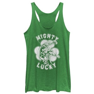 Women's Marvel St. Patrick's Day Thor Mighty Lucky Clover Racerback Tank Top - 1 of 3