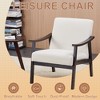 Airsurfer Medieval-Inspired Modern Armchair, Solid Wood Legs Upholstered Reading Chair, Leisure Chair for Living Room, Bedroom - 3 of 4