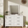 Hyleory Modern Bedroom Vanity Table with Mirror,6 big drawers - 2 of 4