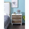 Gulches 21 Inch High Nightstand, White Frame and Brown Toned Drawer Finish, 3 Drawers, Wooden Leg Construction - 2 of 4