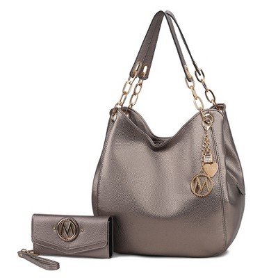 MKF Collection Ashley Vegan Leather Women’s Hobo Shoulder Bag with Wristlet Wallet by Mia K