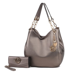 MKF Collection Ashley Vegan Leather Women’s Hobo Shoulder Bag with Wristlet Wallet by Mia K - 1 of 4