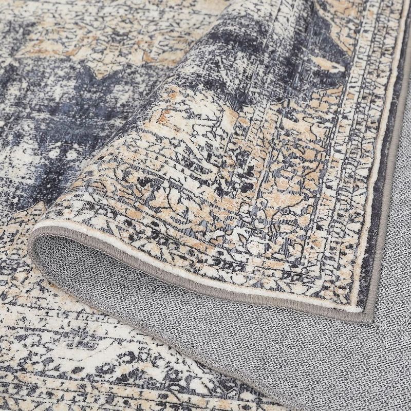 Whizmax 9x12ft Oriental Subdued Darker Tones Printed Area Rug, Low Profile Pile Rubber Backing Indoor Vintage Rugs, 2 of 6