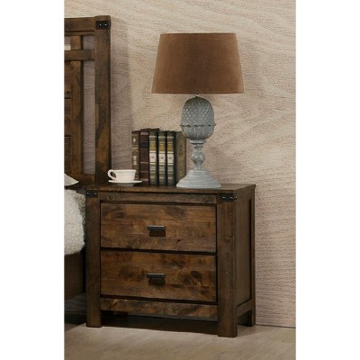 NicBex Nightstand with 2 Drawers,Side Table with Rustic Finish and Handles,Modern Bedside Table for Bedroom,Living Room