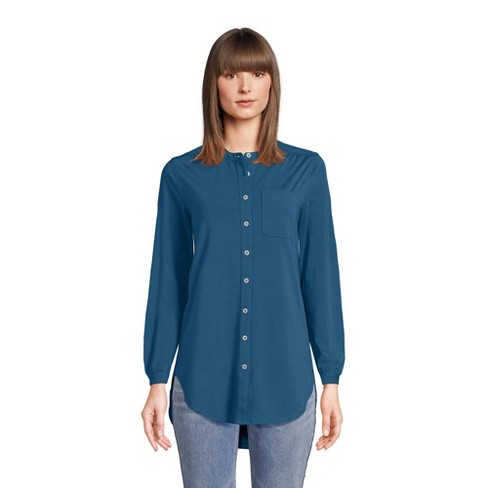 Lands' End Women's Long Sleeve Jersey A-line Tunic - X Large - Evening Blue  : Target