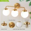 POWLIG 22.44-in 3-Light Gold Bathroom Light Fixtures Over Mirror Vanity Lighting with Milk White Glass Globe Shades - 2 of 4