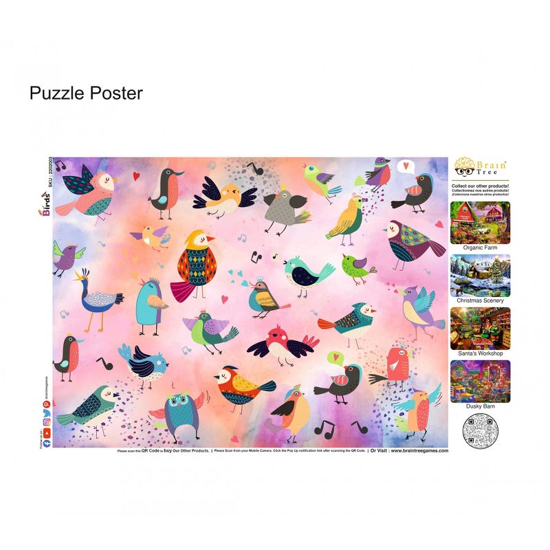 Brain Tree - Bird Puzzle - 500 Piece Puzzles for Adults-Jigsaw Puzzles-Every Piece Is Unique With Droplet Technology - Random Cut - 19.5"Lx14.5"W, 6 of 7