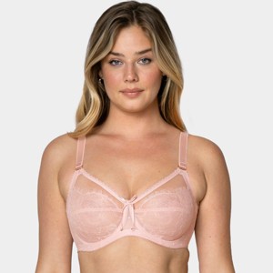 Smart & Sexy Women's Plus Size Retro Lace & Mesh Unlined Underwire Bra - 1 of 4