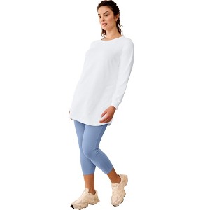 ellos French Terry Sweatshirt Tunic With Shirttail Hem - 1 of 4