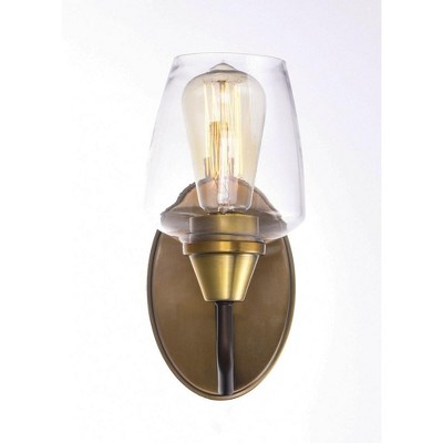 Elegant Two-Tone Brass and Bronze Dimmable Wall Sconce