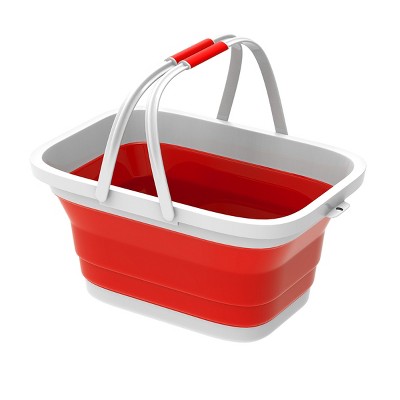 Hastings Home Collapsible Space-Saving Pop Up Handbasket and Storage Bin -  Red