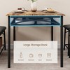 Kitchen Table with Bench, Dining Room Table Set for 4 with Upholstered Bench and Square Stools, Table Set with Storage -Black - 4 of 4