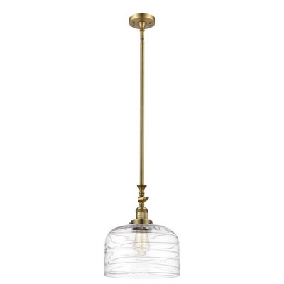 Bell - 1 Light Stem Hung Mini Pendant In Industrial Style-15 Inches Tall and 12 Inches Wide