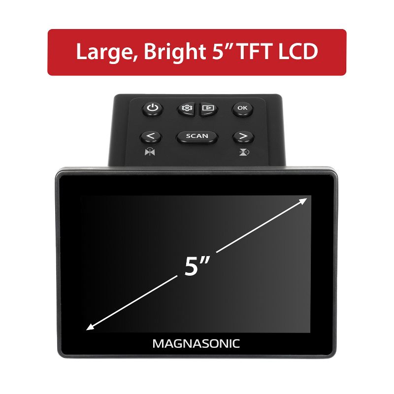 Magnasonic All-in-One 25MP Film Scanner Large 5" Display & HDMI,Converts 35mm/126/110/SUPER 8 Film & 135/126/110 Slides - Black, 3 of 9