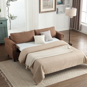 3-in-1 Convertible Sleeper Sofa with Large Mattress, Pull Out Bed, Modern Futon Couch for Living Room, Small Space, Apartment, Bedroom - 1 of 4