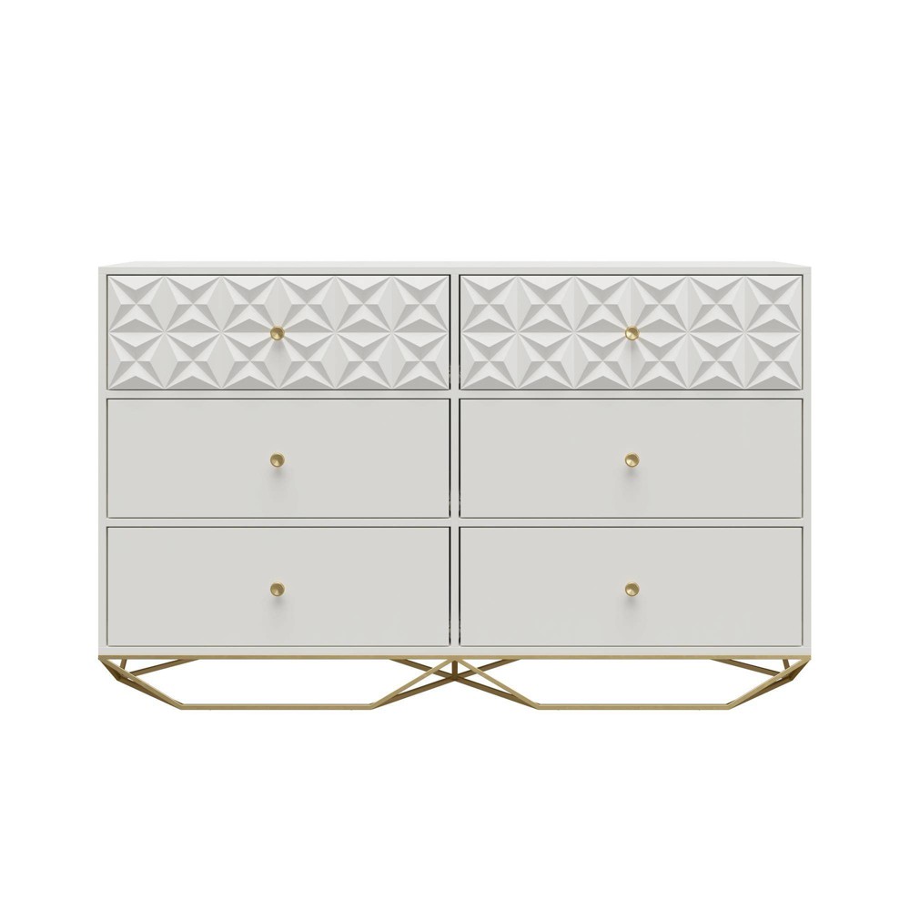 Photos - Dresser / Chests of Drawers Blair 6 Drawer Dresser White - CosmoLiving by Cosmopolitan