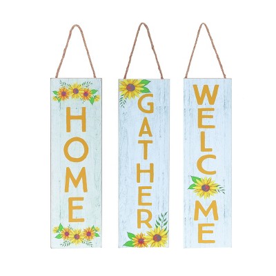 Transpac Set of 3 Sunflower Wall Art Multicolored Indoor Decor Gift Brighten Any Room with Cheerful Nature Vibes