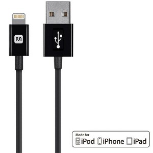 Monoprice Apple MFi Certified Lightning to USB Charge & Sync Cable - 6 Feet - Black | iPhone X, 8, 8 Plus, 7, 7 Plus, 6, 6 Plus, 5S - Select Series - 1 of 4