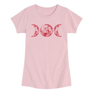 Girls' - Instant Message - Scarlet Red Moon Fitted Short Sleeve Graphic T-Shirt - 1 of 4
